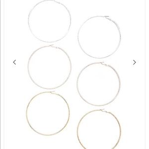 Mixed Metal Hoop Earring Set